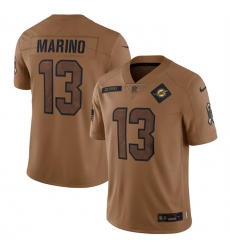 Men Miami Dolphins 13 Dan Marino 2023 Brown Salute To Service Limited Stitched Football Jersey