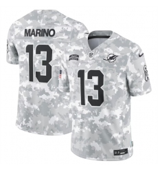 Men Miami Dolphins 13 Dan Marino 2024 Arctic Camo Salute To Service Limited Stitched Football Jersey