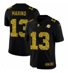 Men Miami Dolphins 13 Dan Marino Men Nike Leopard Print Fashion Vapor Limited NFL Jersey Black