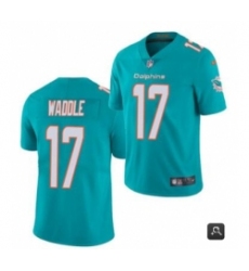 Men Miami Dolphins 17 Jaylen Waddle Aqua 2021 Vapor Untouchable Limited Stitched NFL Jersey