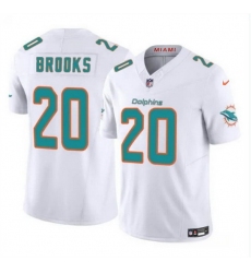 Men Miami Dolphins 20 Jordyn Brooks White 2024 F U S E Vapor Limited Stitched Football Jersey