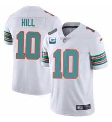 Men Miami Dolphins 2022 #10 Tyreek Hill White With 2-star C Patch Rush Color Stitched Football Jersey