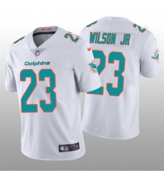 Men Miami Dolphins 23 Jeff Wilson Jr 2022 White Vapor Untouchable Limited Stitched Jersey