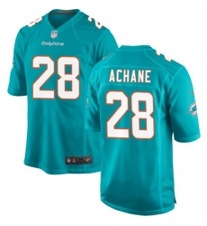 Men Miami Dolphins 28 De 27Von Achane Aqua Stitched Game Jersey