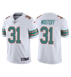 Men Miami Dolphins 31 Raheem Mostert White Color Rush Limited Stitched Football Jersey