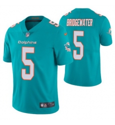 Men Miami Dolphins 5 Teddy Bridgewater Aqua Vapor Untouchable Limited Stitched Football jersey