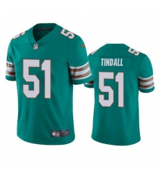 Men Miami Dolphins 51 Channing Tindall Aqua Color Rush Limited Stitched Football Jersey