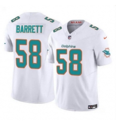 Men Miami Dolphins 58 Shaquil Barrett White 2023 F U S E Vapor Limited Stitched Football Jersey