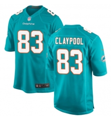 Men Miami Dolphins 83 Chase Claypool Aqua Stitched Game Football Jersey