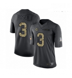 Mens Miami Dolphins 3 Josh Rosen Limited Black 2016 Salute to Service Football Jersey