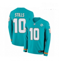 Mens Nike Miami Dolphins 10 Kenny Stills Limited Aqua Therma Long Sleeve NFL Jersey