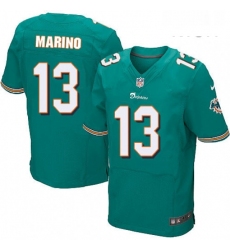 Mens Nike Miami Dolphins 13 Dan Marino Elite Aqua Green Team Color NFL Jersey