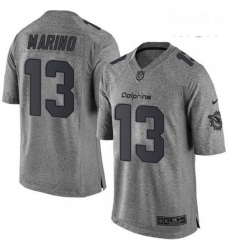 Mens Nike Miami Dolphins 13 Dan Marino Limited Gray Gridiron NFL Jersey