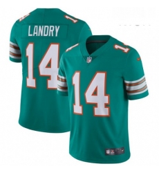 Mens Nike Miami Dolphins 14 Jarvis Landry Aqua Green Alternate Vapor Untouchable Limited Player NFL Jersey