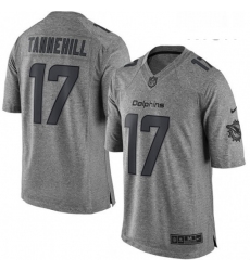 Mens Nike Miami Dolphins 17 Ryan Tannehill Limited Gray Gridiron NFL Jersey