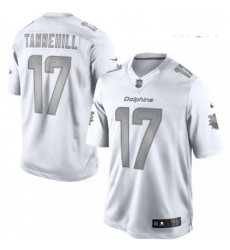 Mens Nike Miami Dolphins 17 Ryan Tannehill Limited White Platinum NFL Jersey
