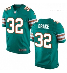 Mens Nike Miami Dolphins 32 Kenyan Drake Elite Aqua Green Alternate NFL Jersey