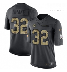 Mens Nike Miami Dolphins 32 Kenyan Drake Limited Black 2016 Salute to Service NFL Jersey