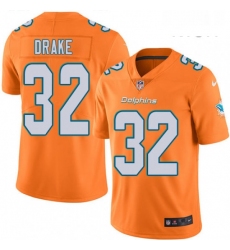 Mens Nike Miami Dolphins 32 Kenyan Drake Limited Orange Rush Vapor Untouchable NFL Jersey