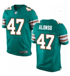 Mens Nike Miami Dolphins 47 Kiko Alonso Elite Aqua Green Alternate NFL Jersey