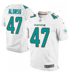 Mens Nike Miami Dolphins 47 Kiko Alonso Elite White NFL Jersey
