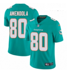 Mens Nike Miami Dolphins 80 Danny Amendola Aqua Green Team Color Vapor Untouchable Limited Player NFL Jersey