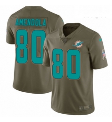 Mens Nike Miami Dolphins 80 Danny Amendola Limited Olive 2017 Salute to Service NFL Jersey