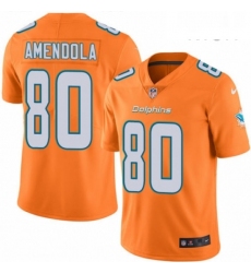 Mens Nike Miami Dolphins 80 Danny Amendola Limited Orange Rush Vapor Untouchable NFL Jersey