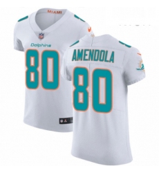 Mens Nike Miami Dolphins 80 Danny Amendola White Vapor Untouchable Elite Player NFL Jersey