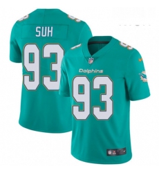 Mens Nike Miami Dolphins 93 Ndamukong Suh Aqua Green Team Color Vapor Untouchable Limited Player NFL Jersey