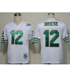 Miami Dolphins 12 Bob Griese White Throwback NFL Jersey