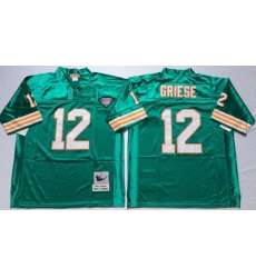 Mitchell And Ness Dolphins #12 bob griese green Throwback Stitched NFL Jersey