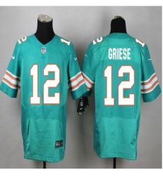 New Miami Dolphins #12 Bob Griese Aqua Green Alternate Mens Stitched NFL Elite Jersey