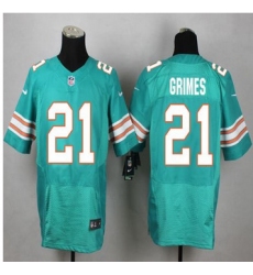 New Miami Dolphins #21 Brent Grimes Aqua Green Alternate Mens Stitched NFL Elite Jersey