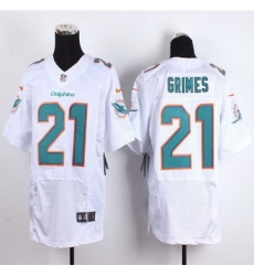 New Miami Dolphins #21 Brent Grimes White Men Stitched NFL New Elite Jersey