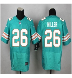 New Miami Dolphins #26 Lamar Miller Aqua Green Alternate Mens Stitched NFL Elite Jersey