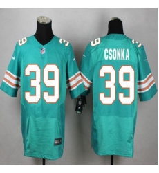 New Miami Dolphins #39 Larry Csonka Aqua Green Alternate Mens Stitched NFL Elite Jersey