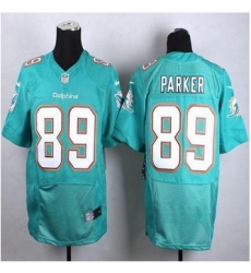 New Miami Dolphins #89 DeVante Parker Aqua Green Team Color Men Stitched NFL New Elite jersey