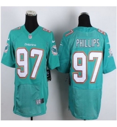 New Miami Dolphins #97 Jordan Phillips Aqua Green Team Color Men Stitched NFL New Elite jersey
