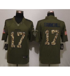 New Nike Miami Dolphins #17 Tannehill Green Salute To Service Limited Jersey