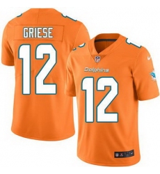 Nike Dolphins #12 Bob Griese Orange Mens Stitched NFL Limited Rush Jersey