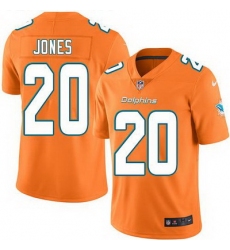 Nike Dolphins #20 Reshad Jones Orange Mens Stitched NFL Limited Rush Jersey