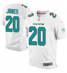 Nike Dolphins #20 Reshad Jones White Mens Stitched NFL New Elite Jersey