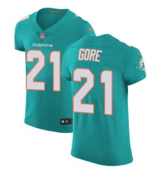 Nike Dolphins #21 Frank Gore Aqua Green Team Color Mens Stitched NFL Vapor Untouchable Elite Jersey