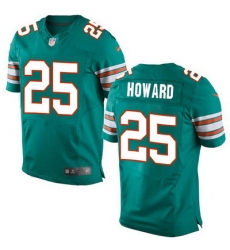 Nike Dolphins #25 Xavien Howard Aqua Green Alternate Mens Stitched NFL Elite Jersey