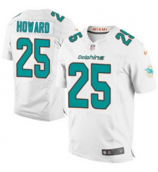 Nike Dolphins #25 Xavien Howard White Mens Stitched NFL New Elite Jersey