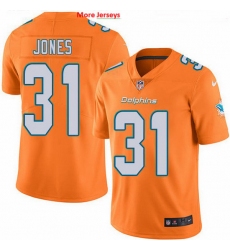 Nike Dolphins 31 Byron Jones Orange Men Stitched NFL Limited Rush Jersey