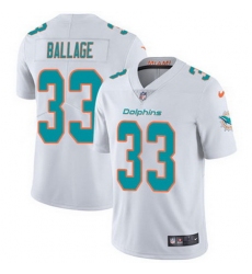 Nike Dolphins #33 Kalen Ballage White Mens Stitched NFL Vapor Untouchable Limited Jersey