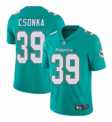 Nike Dolphins #39 Larry Csonka Aqua Green Team Color Mens Stitched NFL Vapor Untouchable Limited Jersey