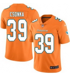 Nike Dolphins #39 Larry Csonka Orange Mens Stitched NFL Limited Rush Jersey